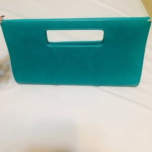 Turquoise clutch bag